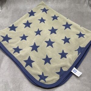 Carter's Brown Micro Fleece Dark Blue Stars Small Baby Blanket Security